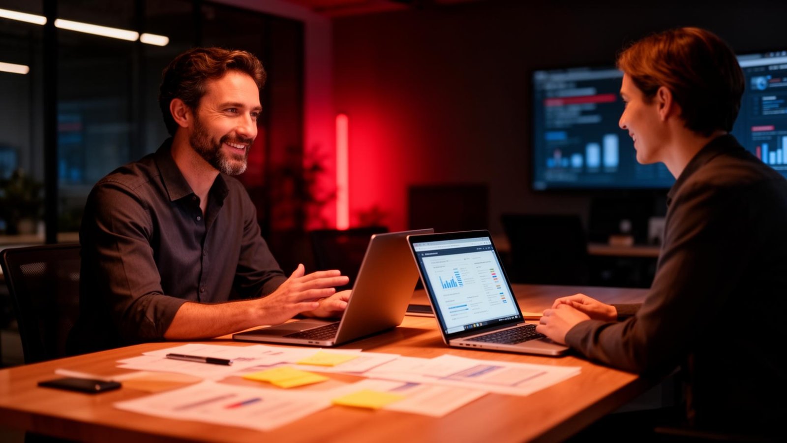 Senior strategist consulting with a client at Blendz Marketing