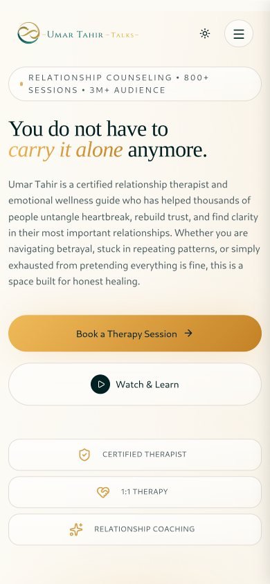 Umar Tahir Talks mobile view